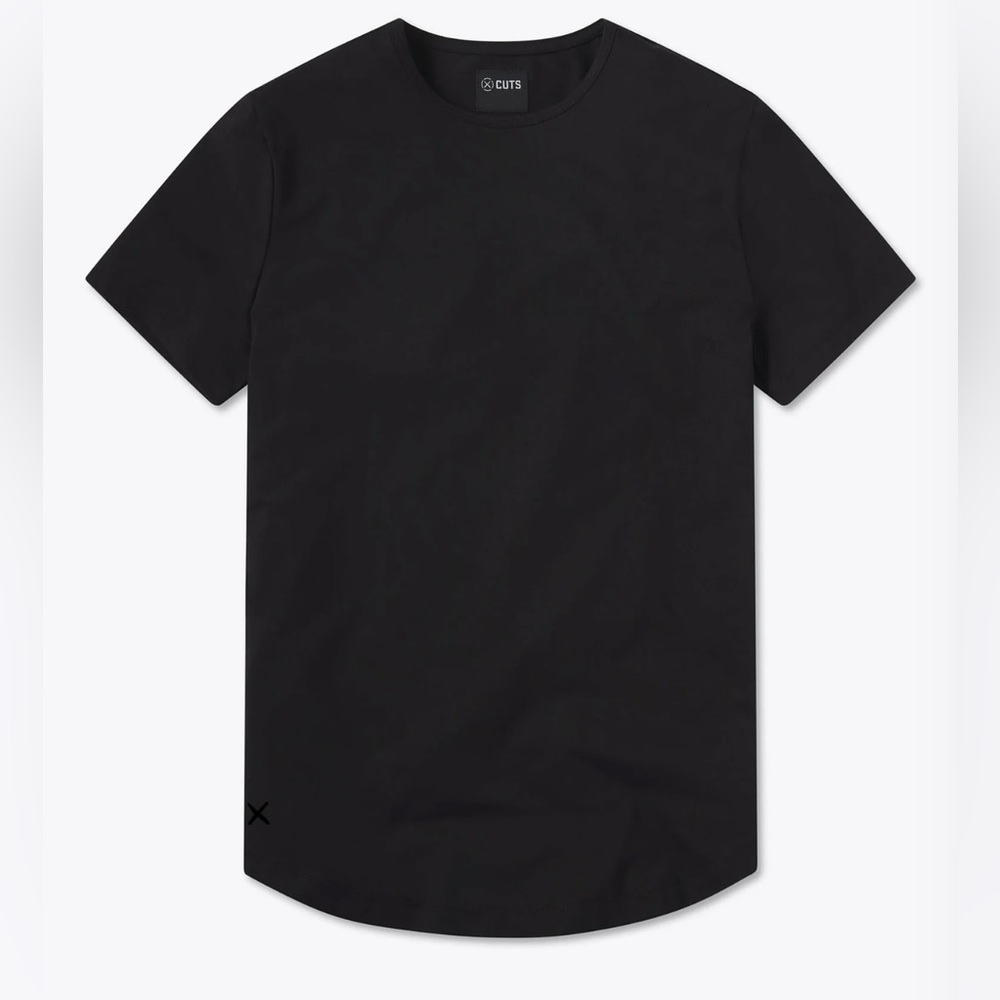 CUTS Crew Curve Hem T-Shirt Black Size Large